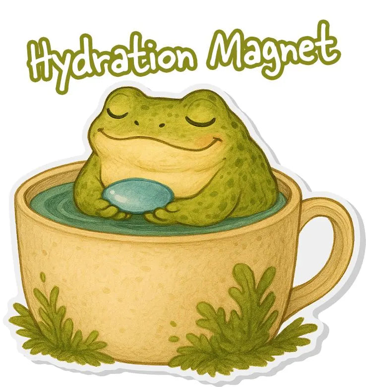 Frog in Cup Magnet – Hydration Reminder, Cottagecore Decor