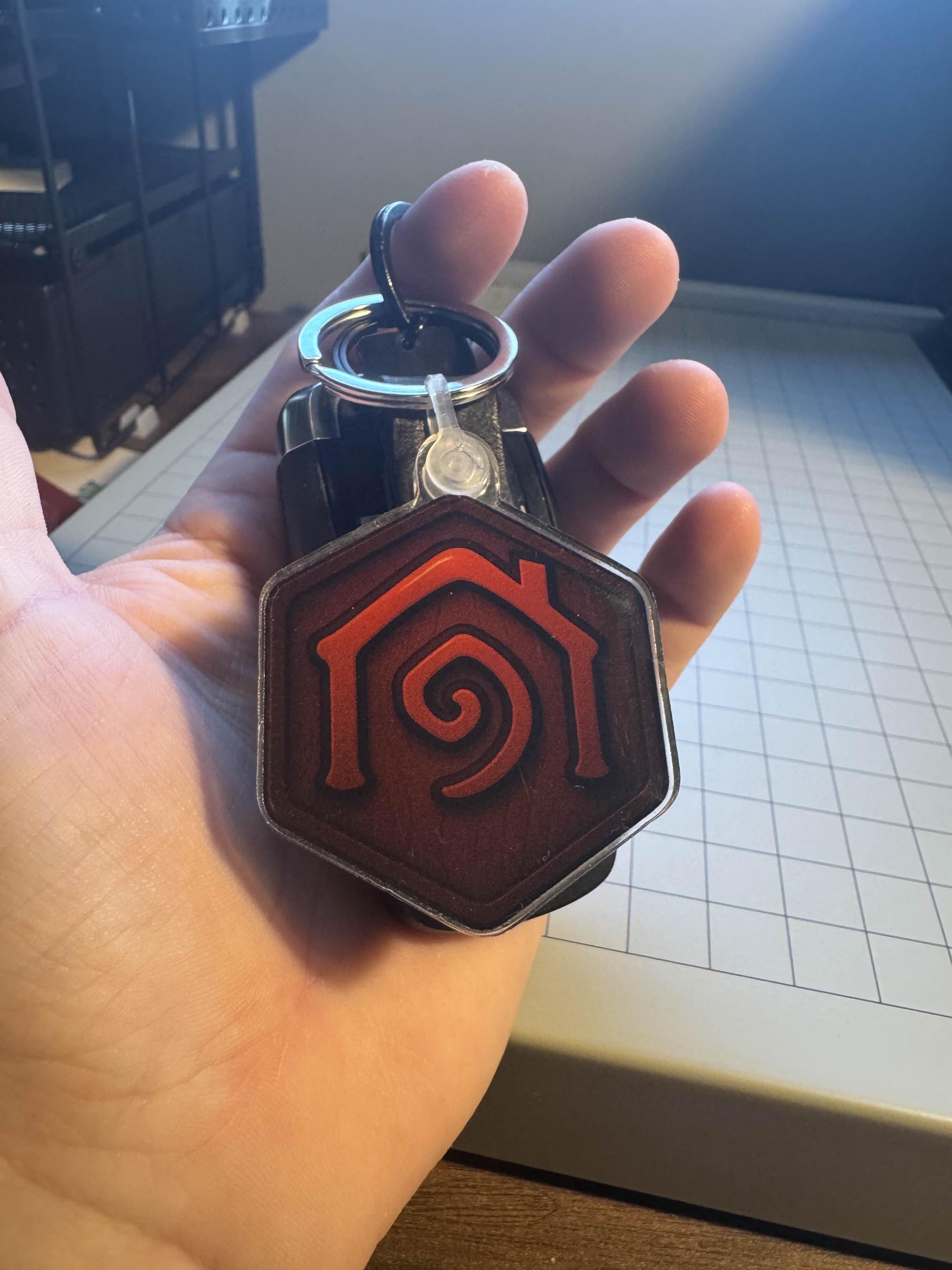 Horde Hearthstone Acrylic Charm | WoW Inspired Keychain