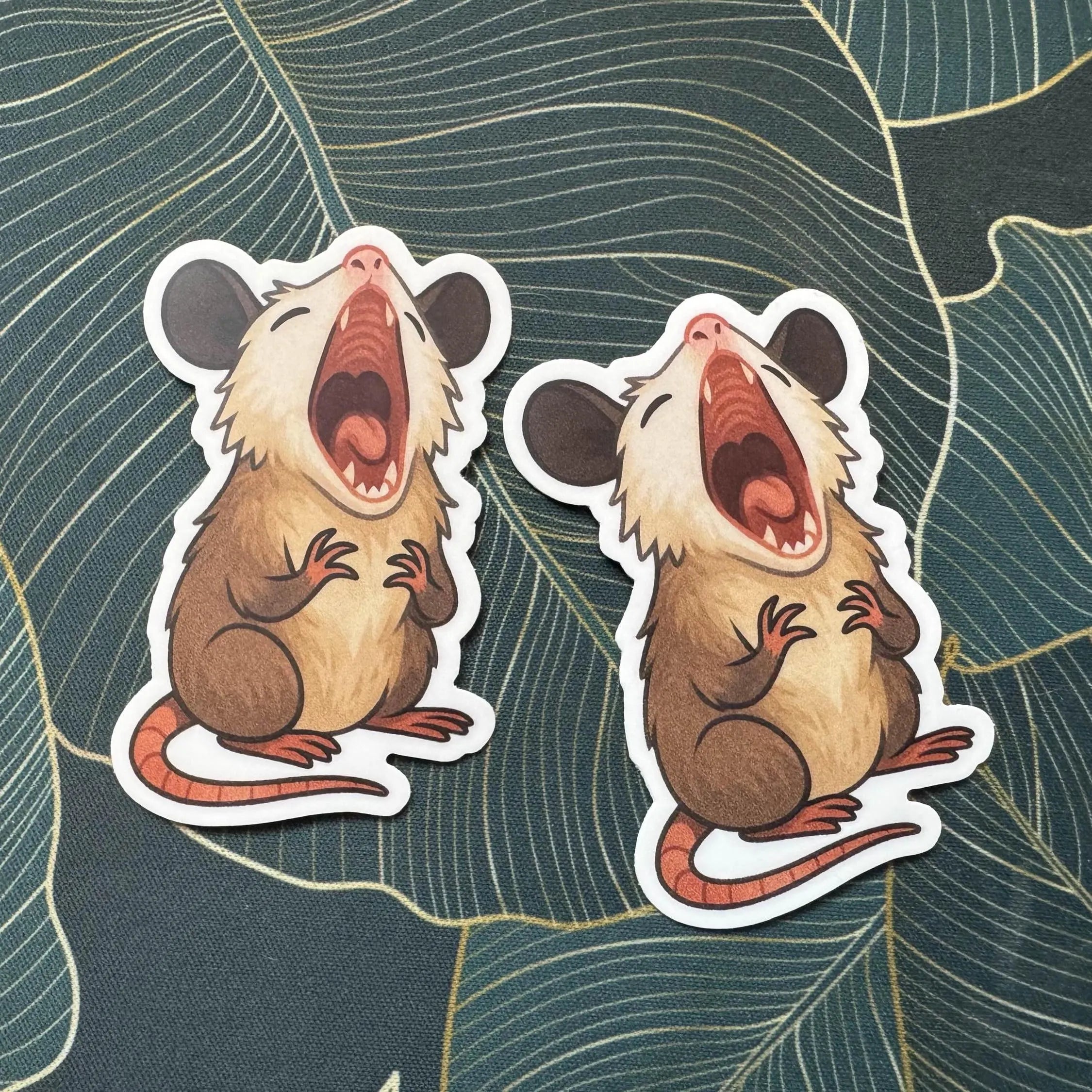 Screaming Possum Sticker | Cute Chaotic Gremlin Vinyl Decal
