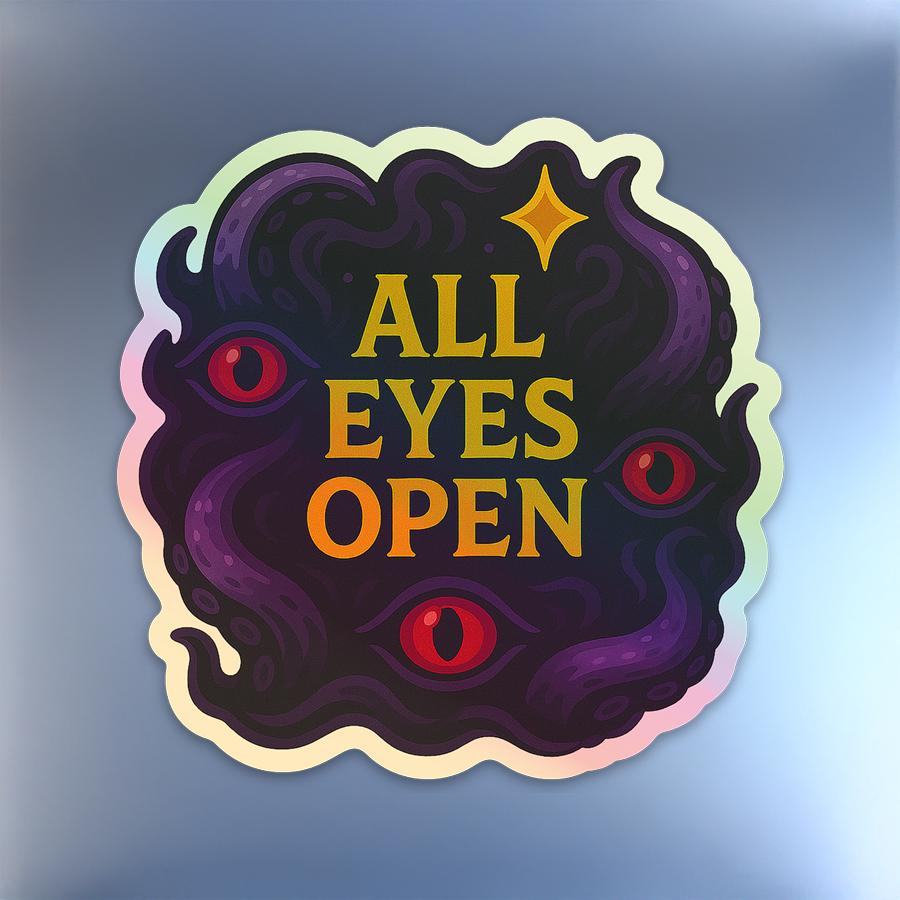 All Eyes Open Holographic Sticker | WoW Inspired Void Decal
