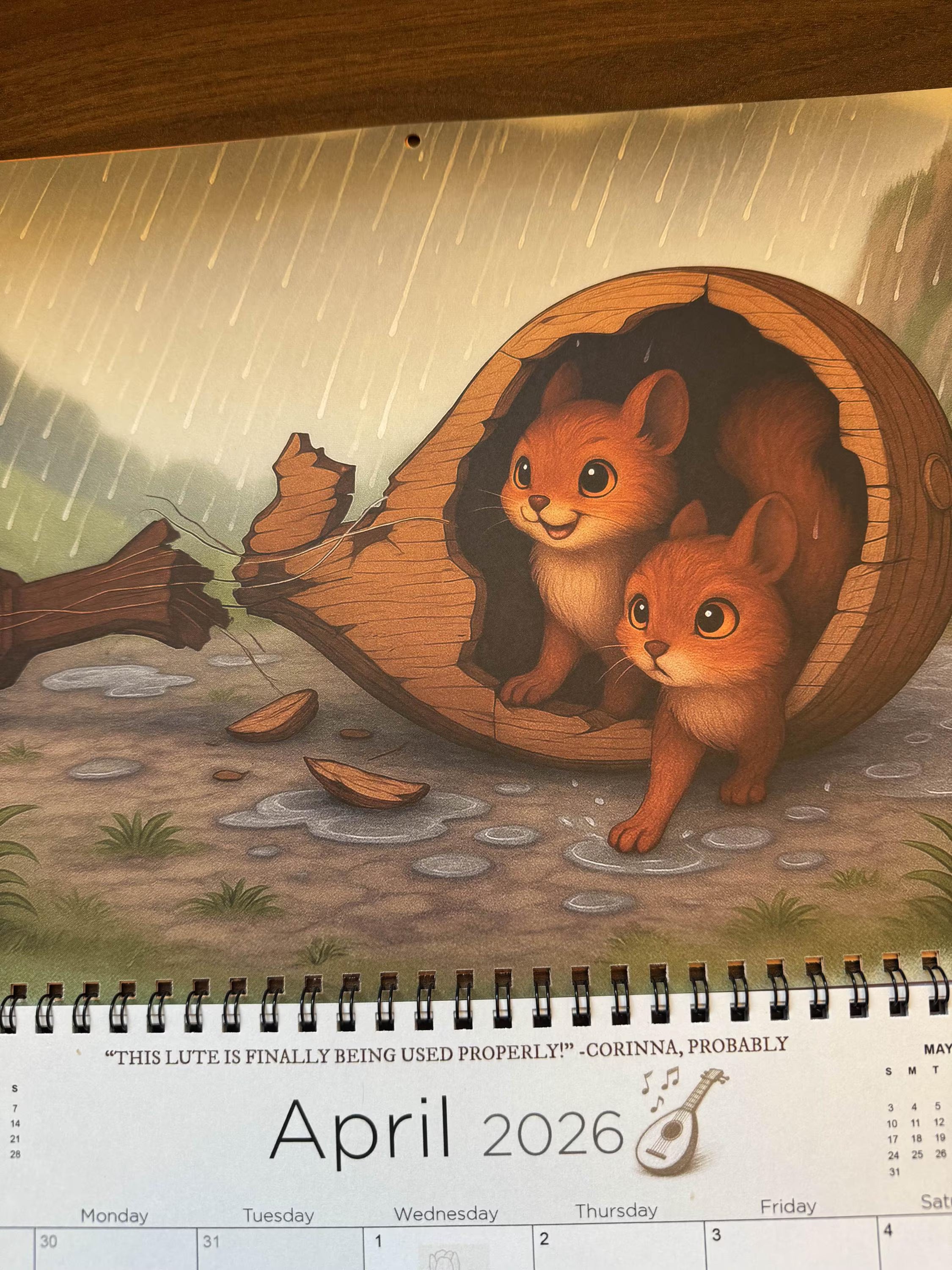 2026 Fantasy Creature Wall Calendar | Cozy D&D Inspired Faerûn Art