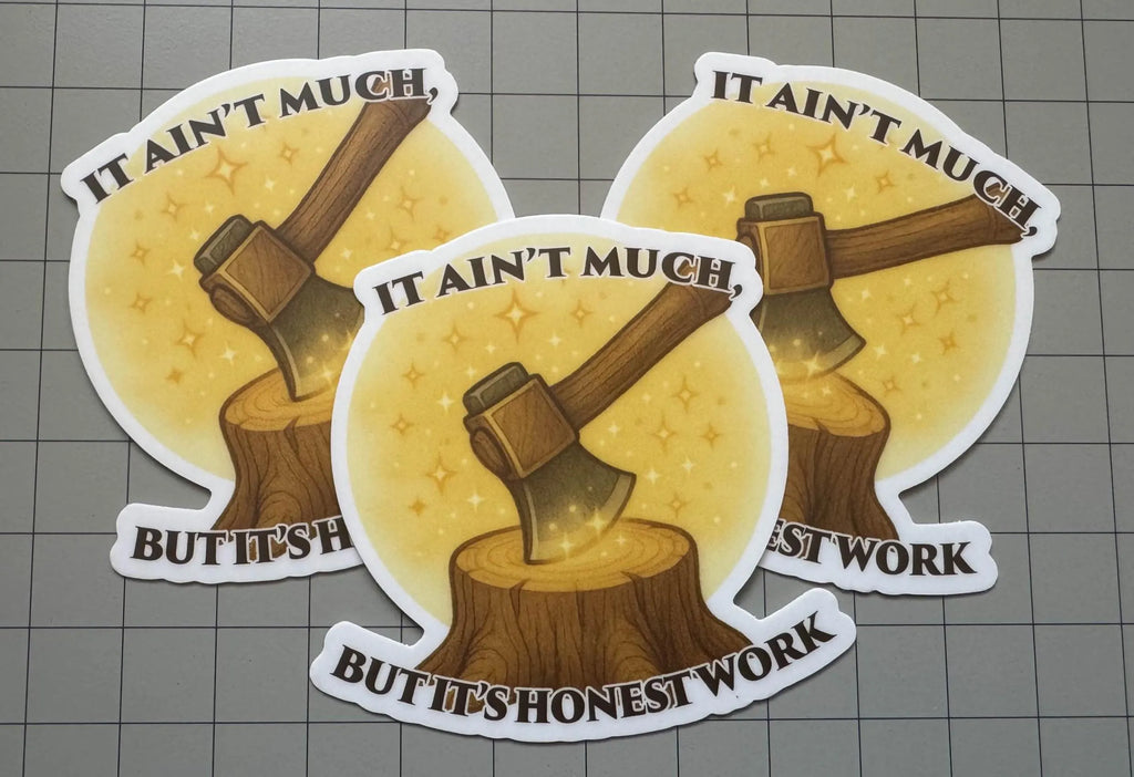 WoW Inspired Lumber Meme Sticker | Cozy Profession Grind Vinyl Decal