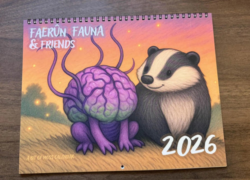 2026 Fantasy Creature Wall Calendar | Cozy D&D Inspired Faerûn Art