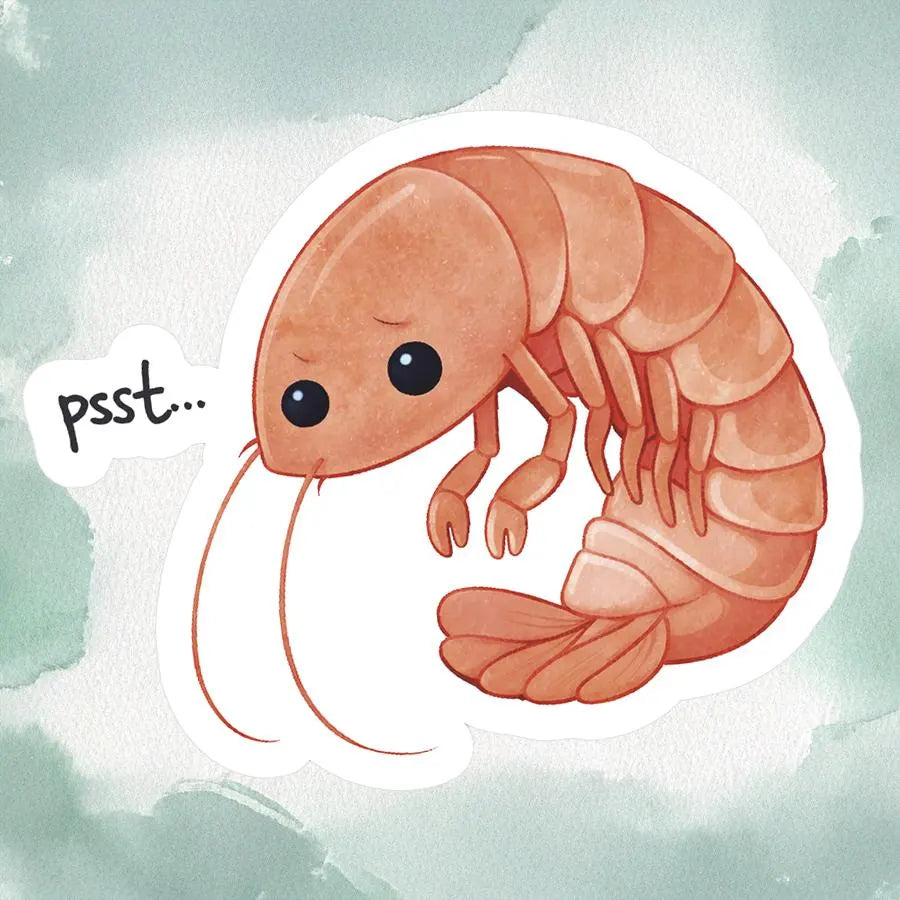 Unshrimp Yourself Sticker | Cute Posture Reminder Vinyl Decal