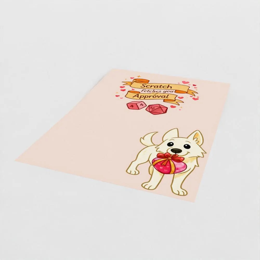 Scratch Inspired Gamer Greeting Card | Cozy D&D Fan Art Card