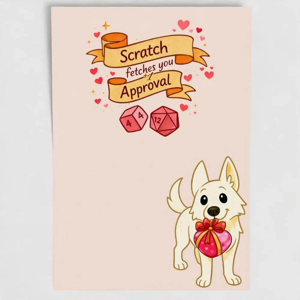 Scratch Inspired Gamer Greeting Card | Cozy D&D Fan Art Card