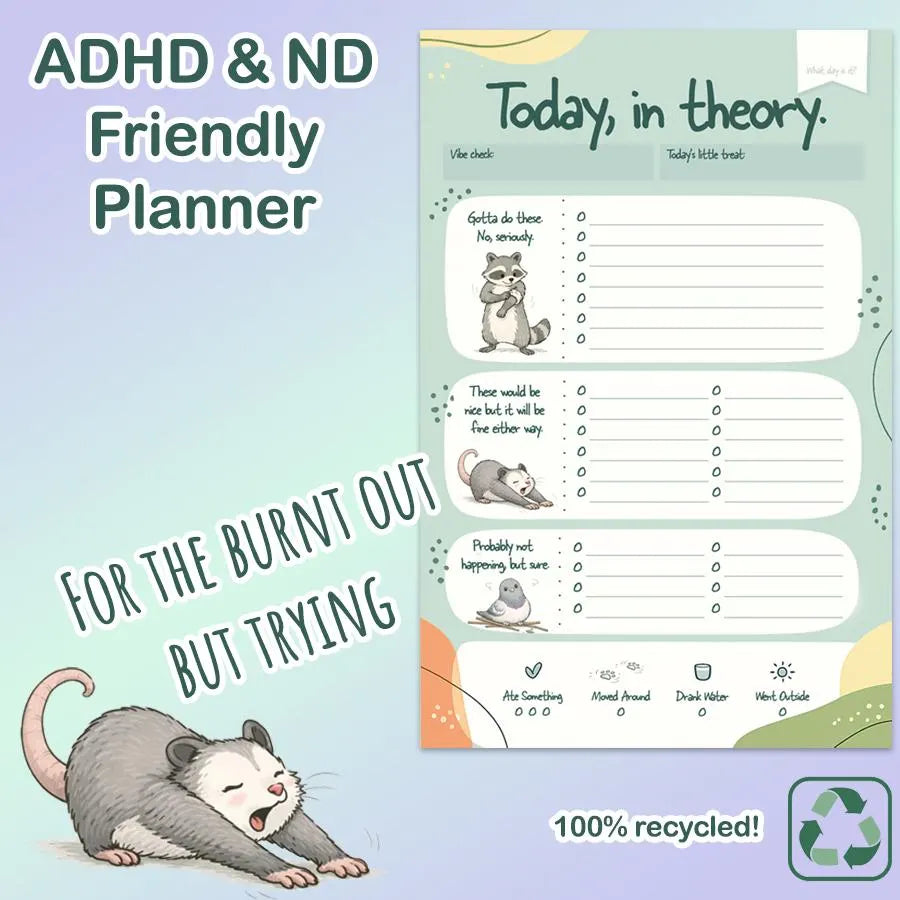 Today, In Theory Daily Planner Notepad | ADHD-Friendly Low-Pressure Productivity Pad