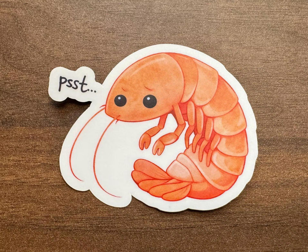 Unshrimp Yourself Sticker | Cute Posture Reminder Vinyl Decal