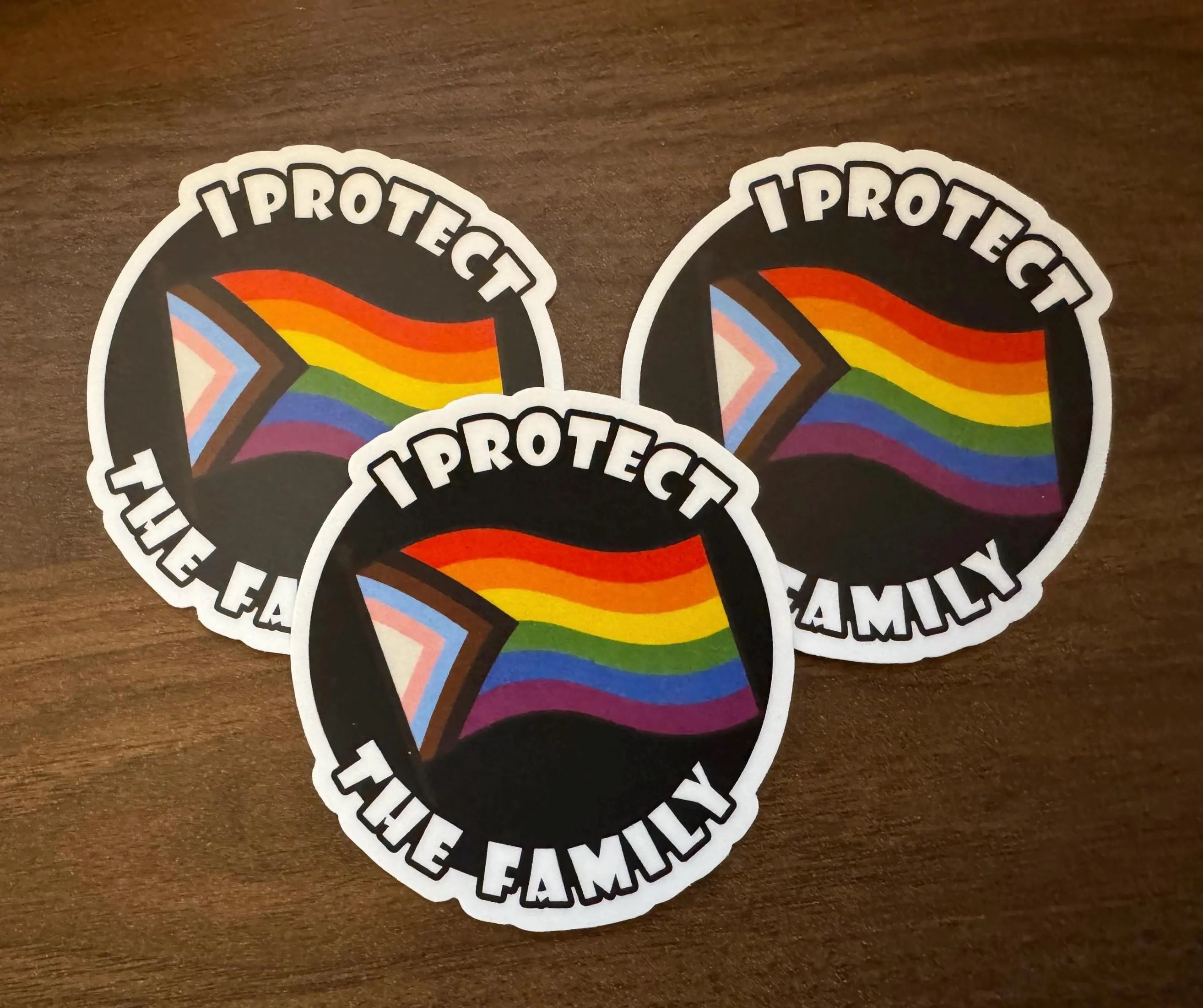 “I Protect the Family” Progress Pride Sticker | Inclusive Pride Vinyl Decal