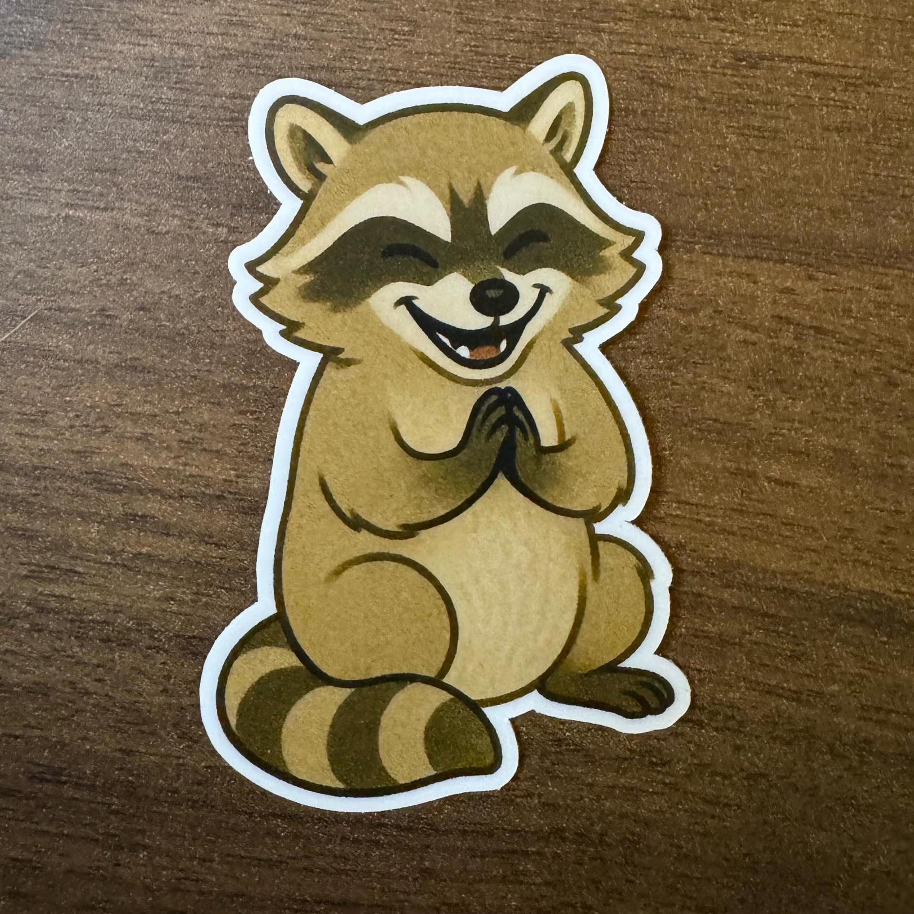 Mischievous Raccoon Sticker | Cute Woodland Gremlin Vinyl Decal