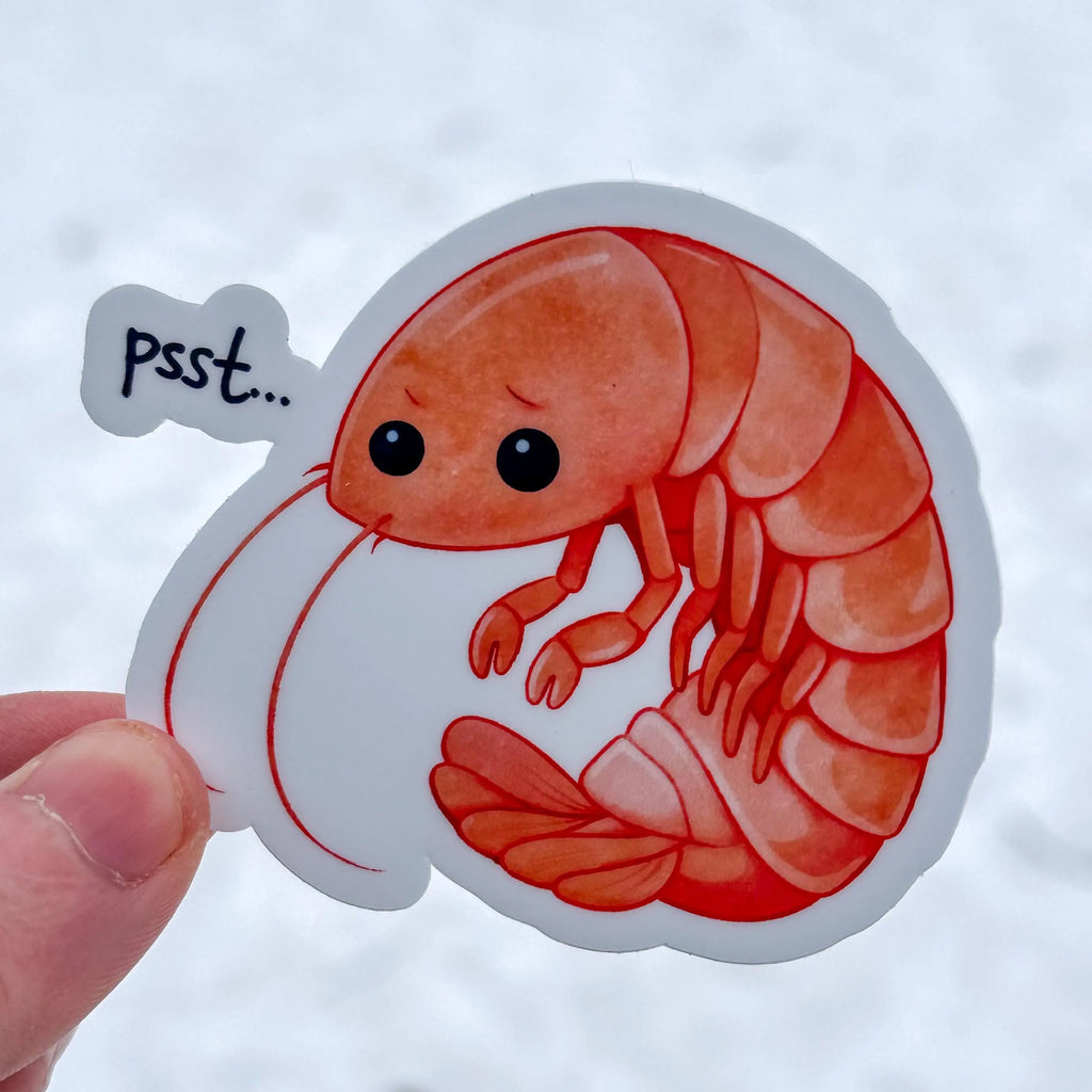 Unshrimp Yourself Sticker | Cute Posture Reminder Vinyl Decal