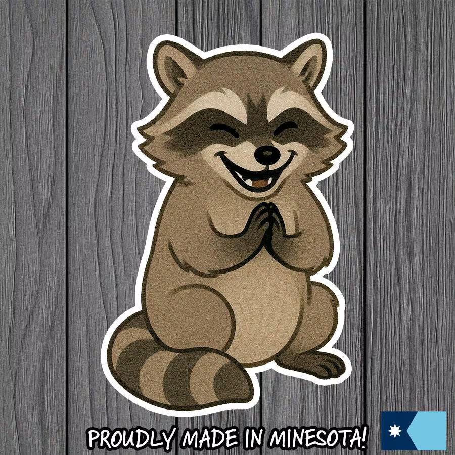 Mischievous Raccoon Sticker | Cute Woodland Gremlin Vinyl Decal