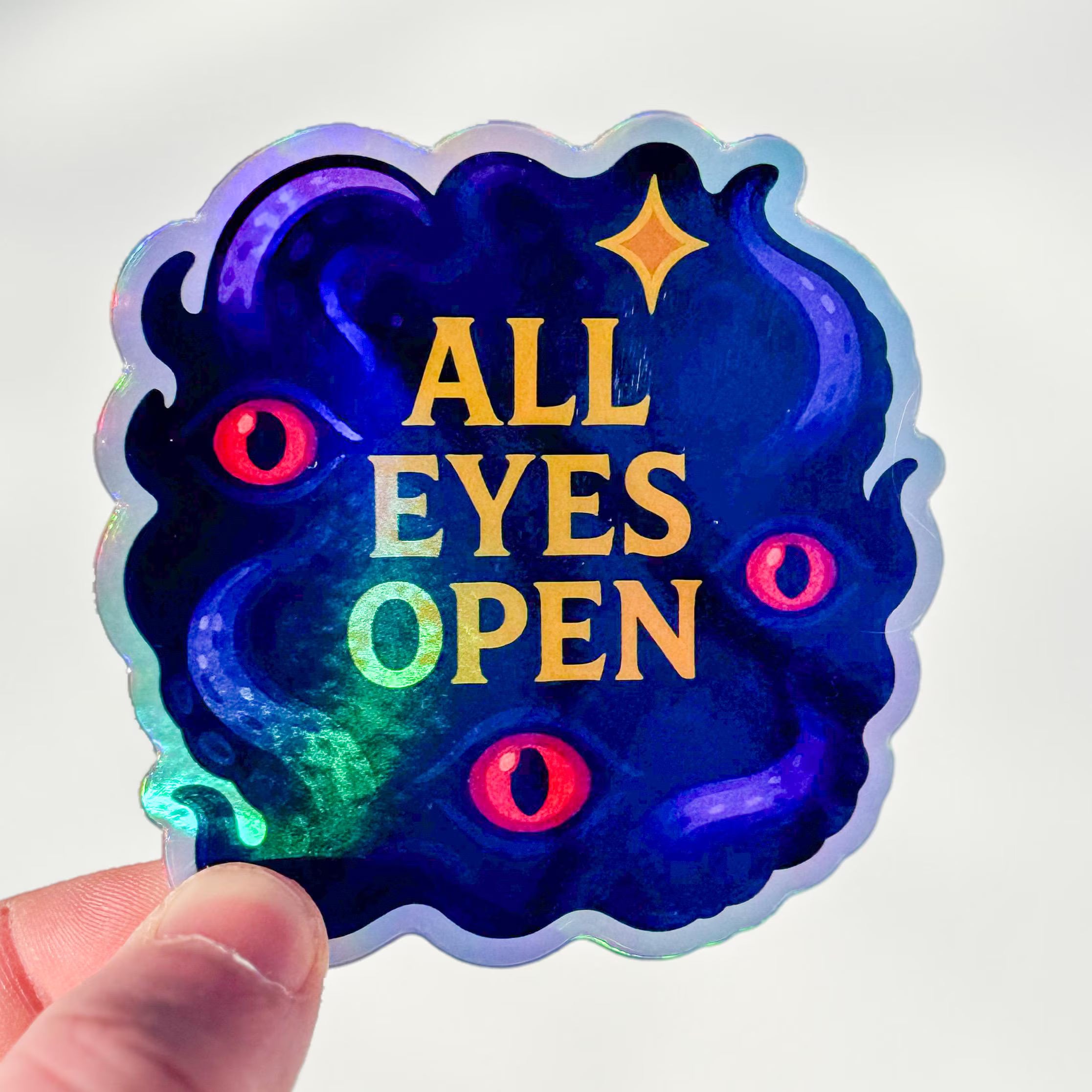 All Eyes Open Holographic Sticker | WoW Inspired Void Decal